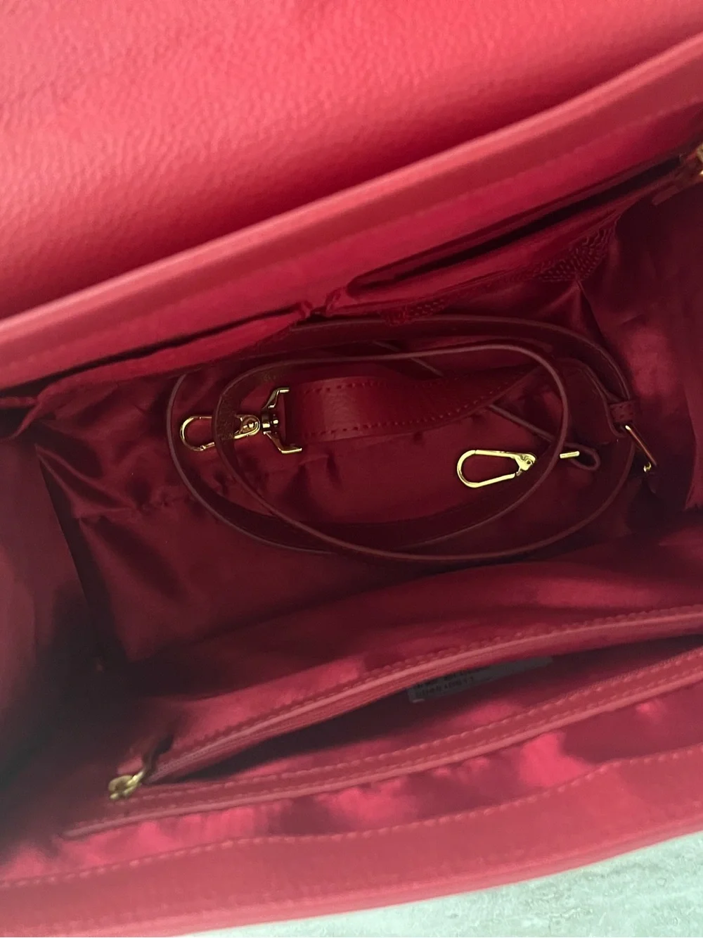 Classic JOY Red Top-Handle Women's Leather Bag
